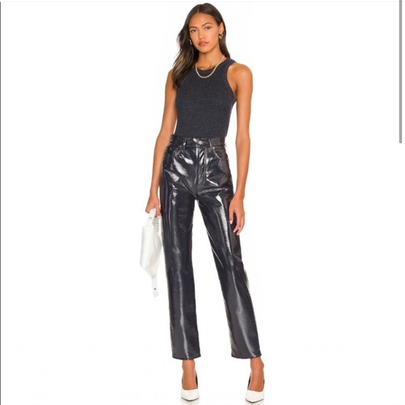 Agolde Leather Pants - Recycled Leather 90's Pinch Waist NEW size 33 - Picture 1 of 6